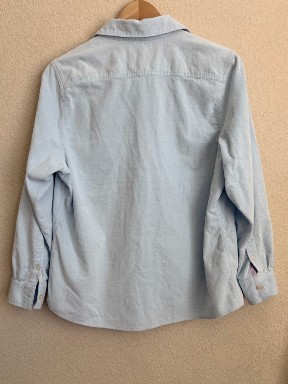 Tommy Bahama Coasta Corduroy Shirt Blue Women’s Size M Plaid Trim Cotton Stretch - Picture 9 of 10